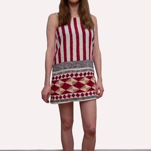 painted stripes shift dress